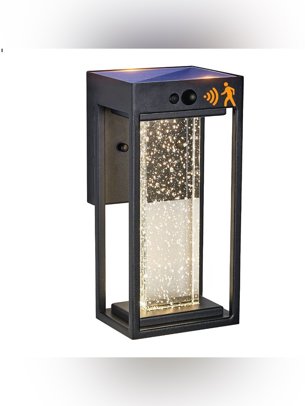 Solar Outdoor Wall Light with 3 Modes Motion Sensor Crystal Exterior Sconce with